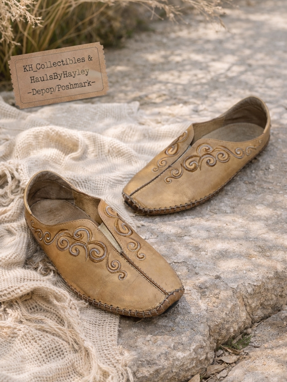 Pikolinos Jerez 578-7445 Tan Leather Embroidered Driving Loafers Moccasins EU 38